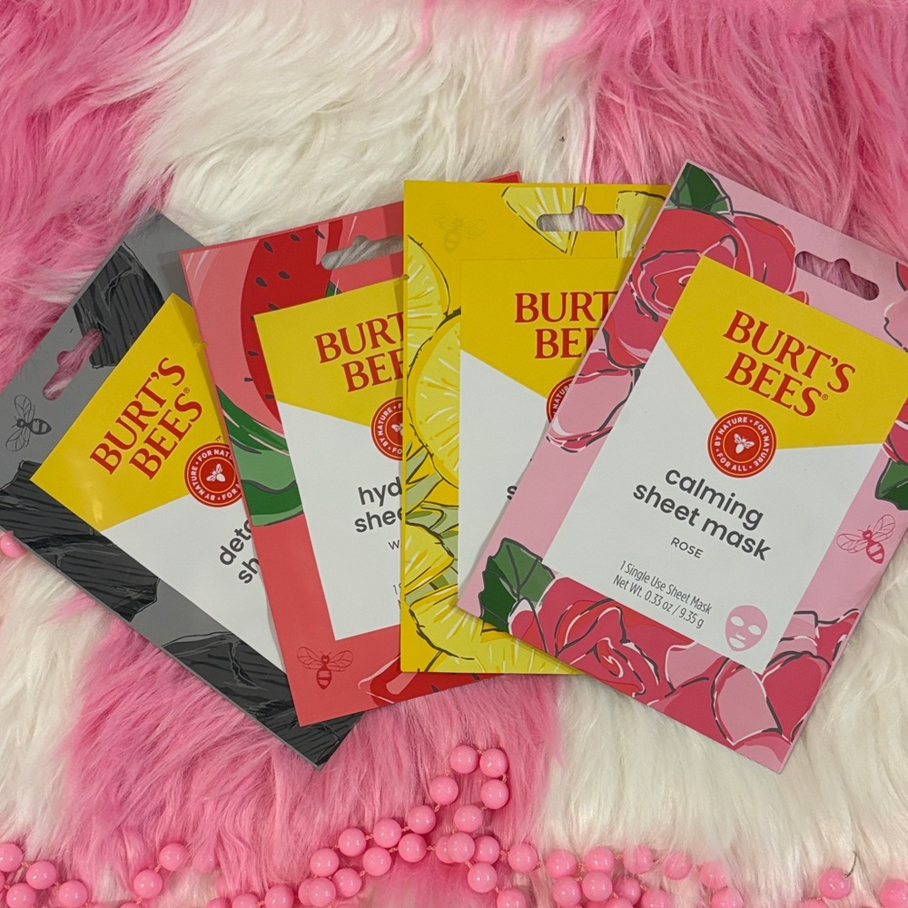 Burt's Bees Skincare Mask Collection - Black, Red, Yellow, Pink